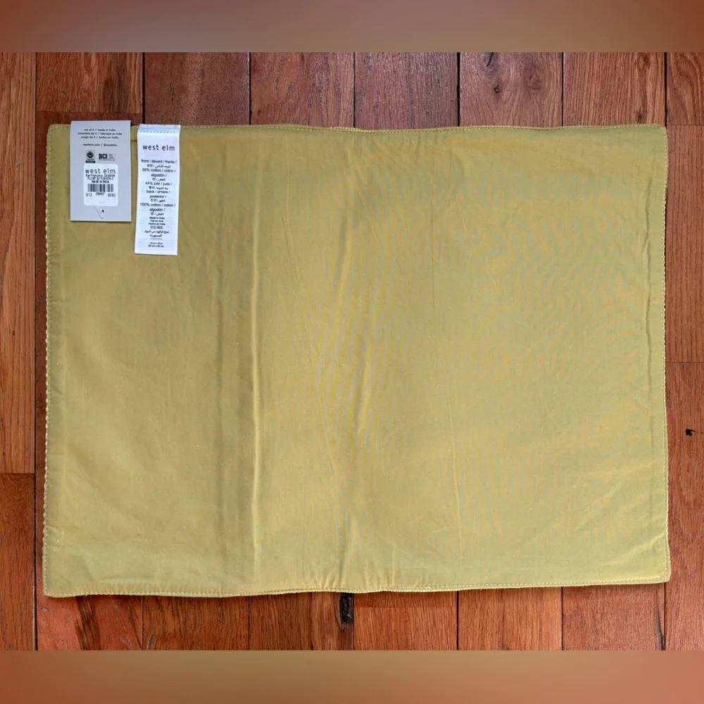 West Elm Textured Cotton Yellow Placemat Set
